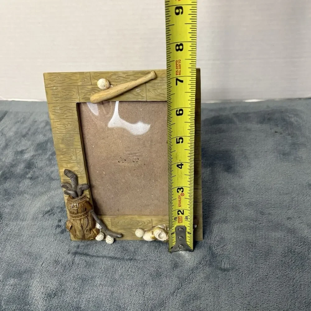 Sports Themed Resin Picture Frame Baseball Football Gold 4x6